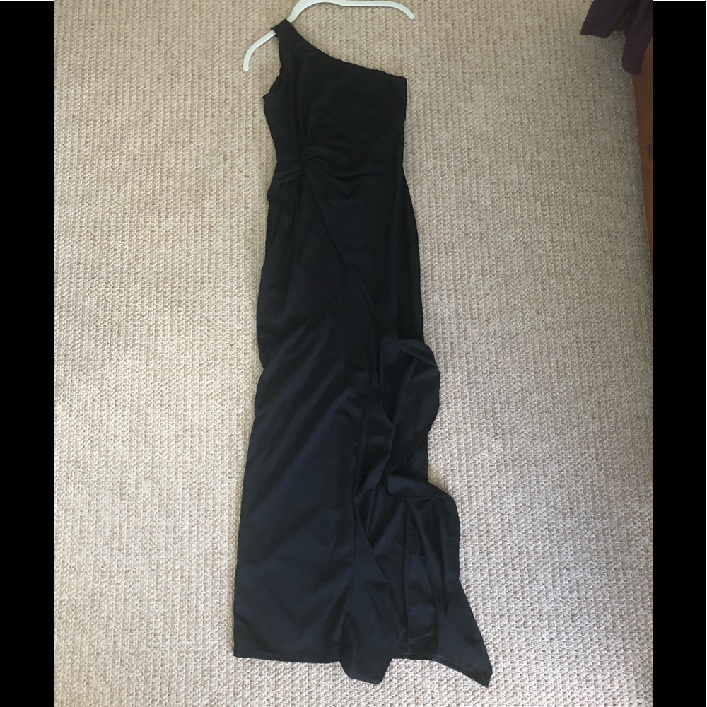 Full length one shoulder cocktail dress